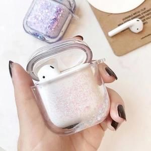 Airpods 1 / 2 Light Pastel Pink Liquid Glitter Clear Case Cover